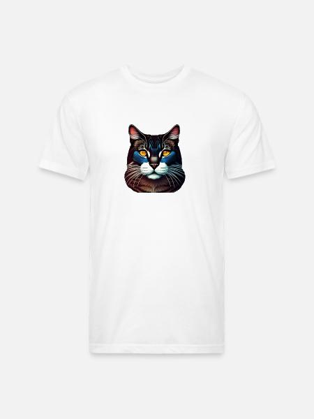 Blue cat - Unisex Poly/Cotton T-Shirt - white