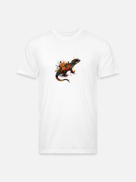 Spotted Fire Salamander - Unisex Poly/Cotton T-Shirt - white