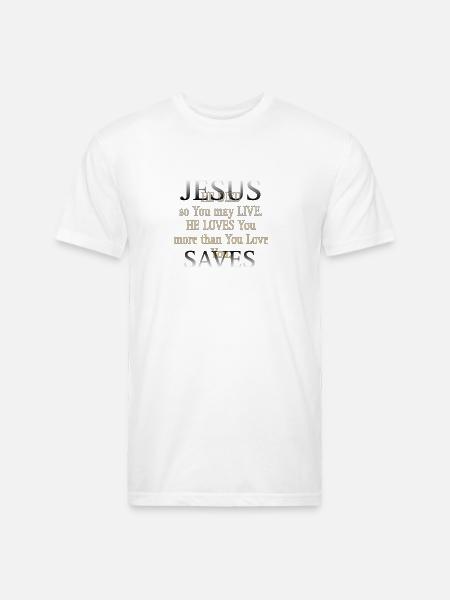 Jesus saves - Unisex Poly/Cotton T-Shirt - white