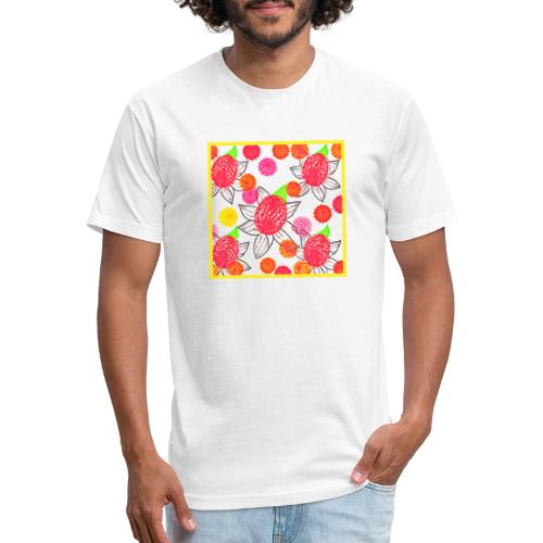 Floral Elegance Symphony Pattern - Men’s Fitted Poly/Cotton T-Shirt