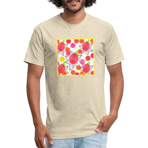 Floral Elegance Symphony Pattern - Men’s Fitted Poly/Cotton T-Shirt