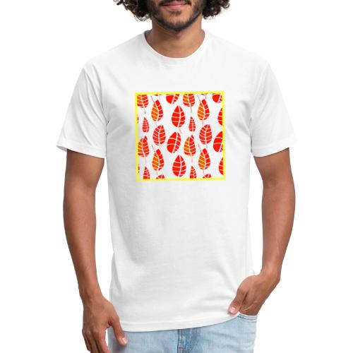 Elegant Leaf Art Neon Aesthetics - Men’s Fitted Poly/Cotton T-Shirt