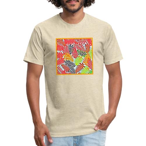 Chic Leaves Artistic Spectrum - Men’s Fitted Poly/Cotton T-Shirt