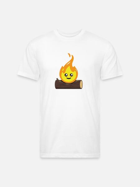 Cute flame bonfire - Unisex Poly/Cotton T-Shirt - white