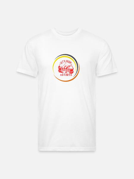 camp, adventure, exploring - Unisex Poly/Cotton T-Shirt - white