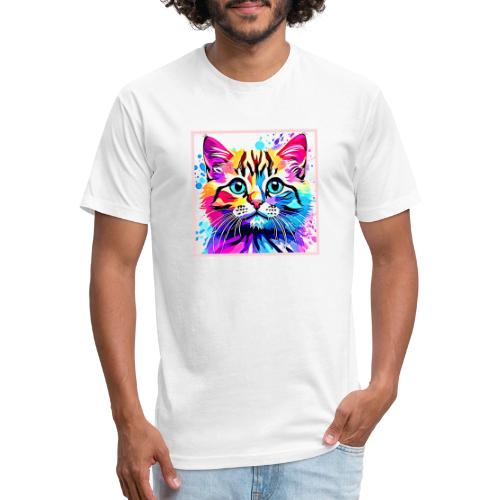 Vivid Kitty Vibes Design - Unisex Poly/Cotton T-Shirt