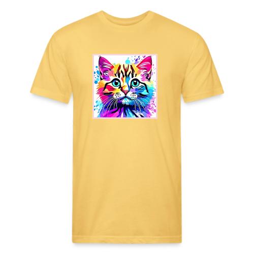 Vivid Kitty Vibes Design - Unisex Poly/Cotton T-Shirt