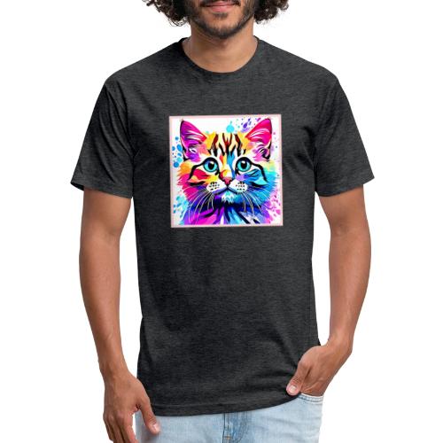 Vivid Kitty Vibes Design - Unisex Poly/Cotton T-Shirt