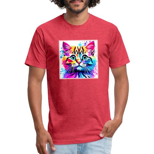 Vivid Kitty Vibes Design - Unisex Poly/Cotton T-Shirt