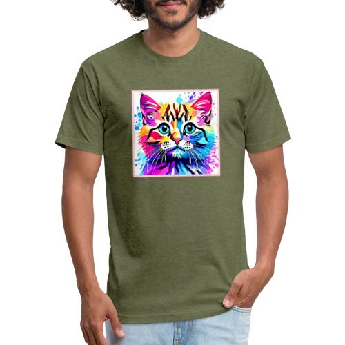 Vivid Kitty Vibes Design - Unisex Poly/Cotton T-Shirt