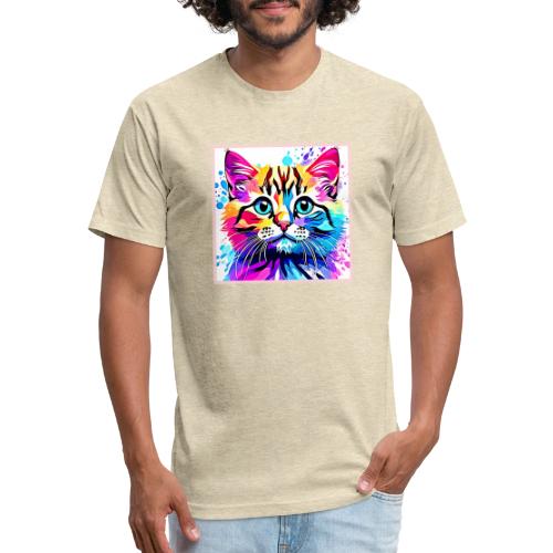 Vivid Kitty Vibes Design - Unisex Poly/Cotton T-Shirt