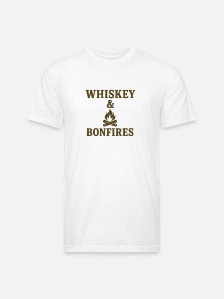 Whiskey Bonfires - Unisex Poly/Cotton T-Shirt - white