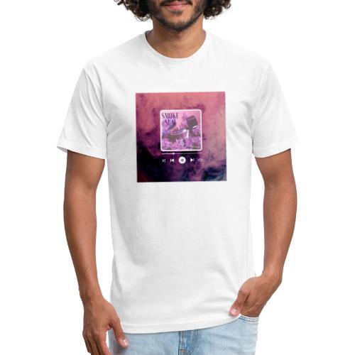 Blue White Basic Ocean Music Player Video Insta - Men’s Fitted Poly/Cotton T-Shirt