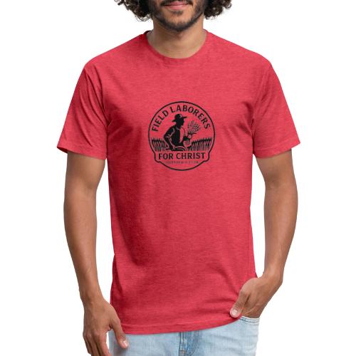 Field Labor Matt 9 37 Big background - Men’s Fitted Poly/Cotton T-Shirt