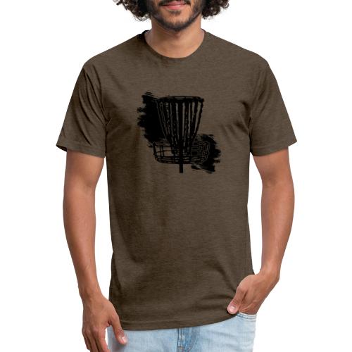 Disc Golf Basket Paint Black Print - Men’s Fitted Poly/Cotton T-Shirt