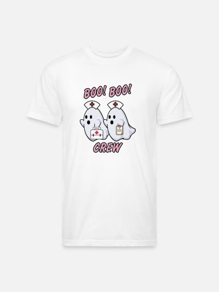 Boo Boo Crew Nurse - Unisex Poly/Cotton T-Shirt - white