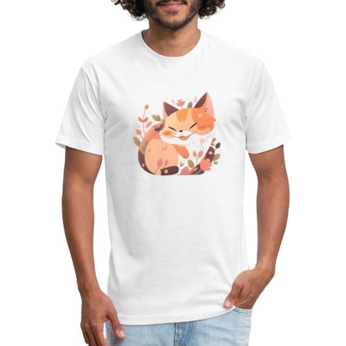 Smiling Cat - Men’s Fitted Poly/Cotton T-Shirt