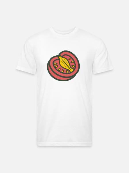Tomato Sliced - Unisex Poly/Cotton T-Shirt - white