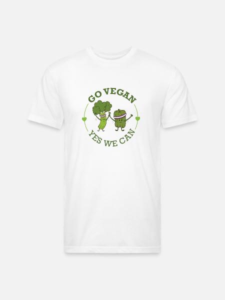 Go Vegan - Unisex Poly/Cotton T-Shirt - white
