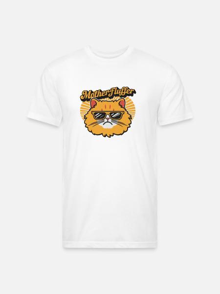 Motherfluffer Grumpy Cat Black - Unisex Poly/Cotton T-Shirt - white