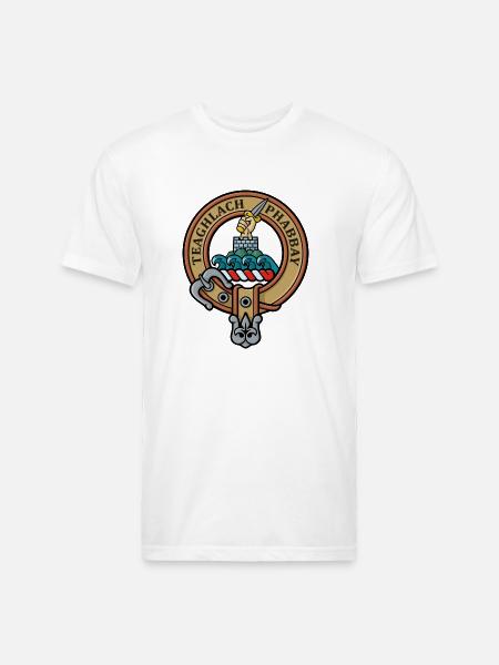 Clan Morrison Crest - Unisex Poly/Cotton T-Shirt - white