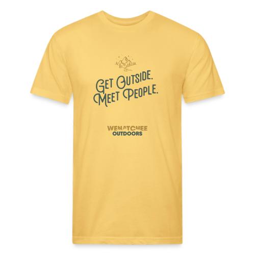 Get Outside. Meet People. Two Tone. - Men’s Fitted Poly/Cotton T-Shirt