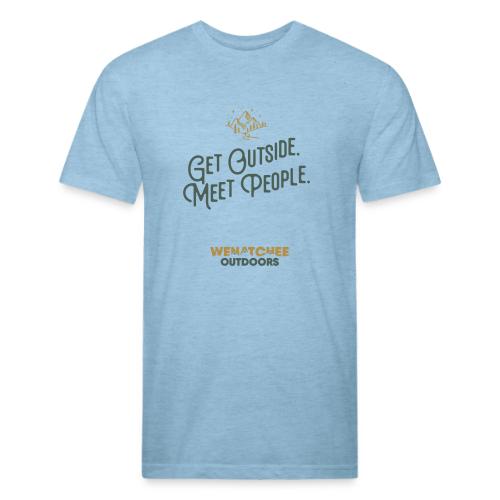 Get Outside. Meet People. Two Tone. - Men’s Fitted Poly/Cotton T-Shirt