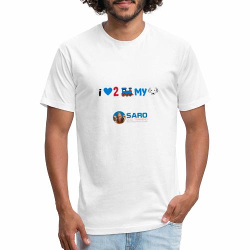 I love to train my dog - Men’s Fitted Poly/Cotton T-Shirt