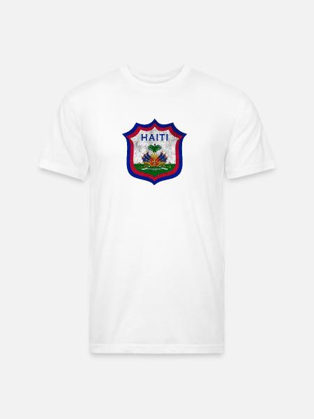 Haiti Crest Design - Unisex Poly/Cotton T-Shirt - white