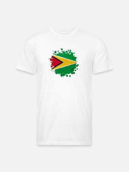 Guyana flag blob - Unisex Poly/Cotton T-Shirt - white