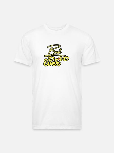 Best Dad Ever Neon Script - Unisex Poly/Cotton T-Shirt - white