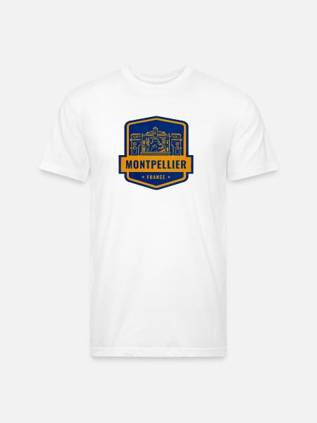 Montpellier Emblem Patch - Unisex Poly/Cotton T-Shirt - white