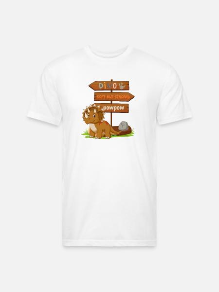 Cute Dinosaur with Playful Signpost - Unisex Poly/Cotton T-Shirt - white