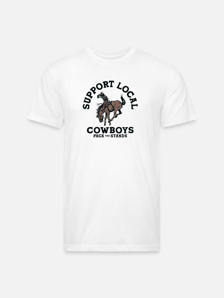 Soutenez les cow-boys locaux - T-shirt unisexe en polycoton - blanc