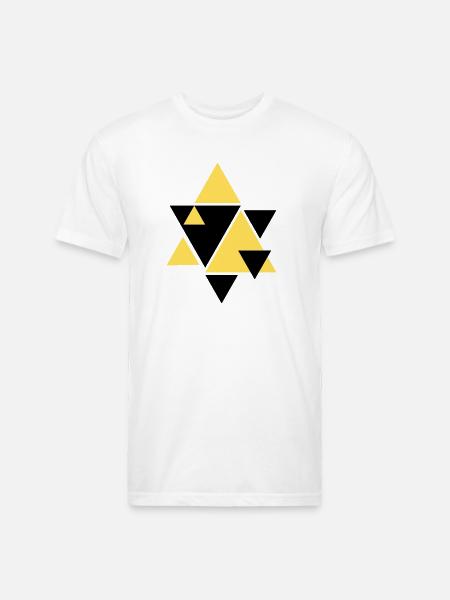 Geometric Golden Triangle Art - Unisex Poly/Cotton T-Shirt - white