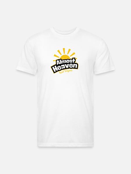 West Virginia Sunburst Emblem - Unisex Poly/Cotton T-Shirt - white
