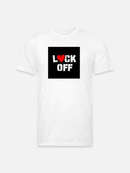 Heart Lock Off - Unisex Poly/Cotton T-Shirt - white