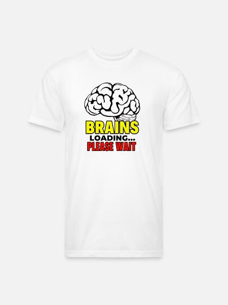 Brain Loading Please Wait - Unisex Poly/Cotton T-Shirt - white