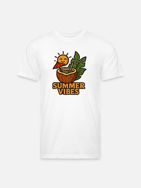 Sunlit Coconut Summer - Unisex Poly/Cotton T-Shirt - white
