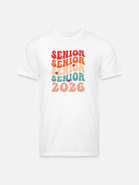 Senior Class 2026 Floral Rainbow - Unisex Poly/Cotton T-Shirt - white