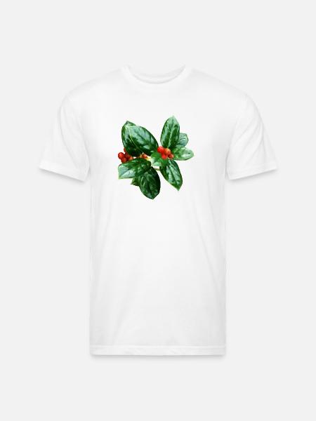Holly With Berries - Unisex Poly/Cotton T-Shirt - white