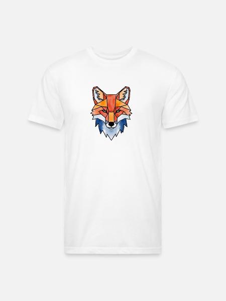 Polygon Fox - Unisex Poly/Cotton T-Shirt - white