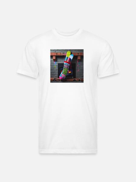 Naughty List Graffiti Sock - Unisex Poly/Cotton T-Shirt - white