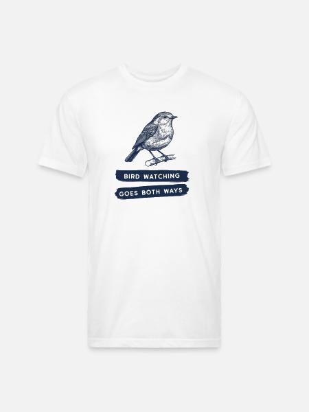 Bird Watching Goes Both Ways - Unisex Poly/Cotton T-Shirt - white