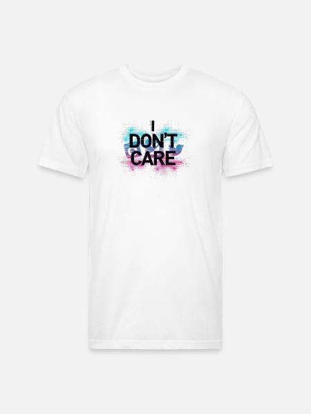 Don't Care Neon Splash - Unisex Poly/Cotton T-Shirt - white