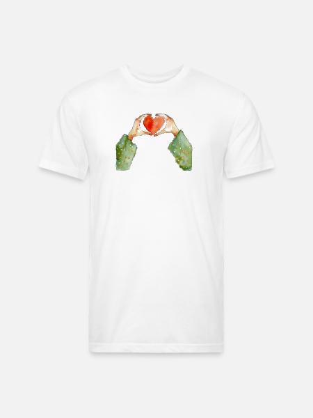Hands Heart - Unisex Poly/Cotton T-Shirt - white