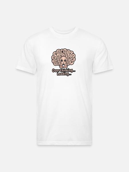 Overthinking Loading Brain - Unisex Poly/Cotton T-Shirt - white