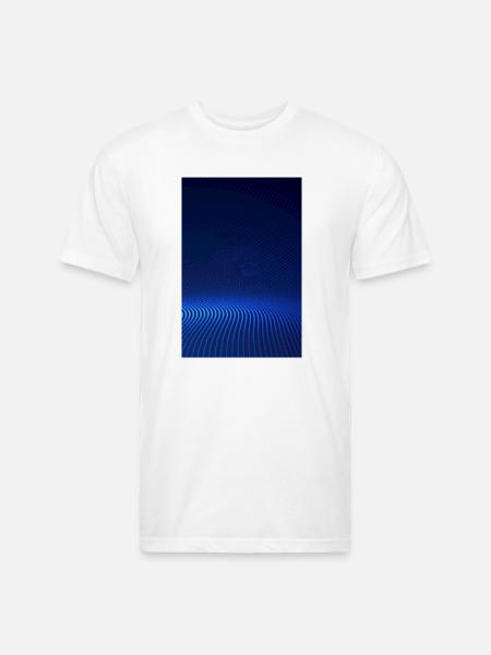Blue Halftone Wave - Unisex Poly/Cotton T-Shirt - white