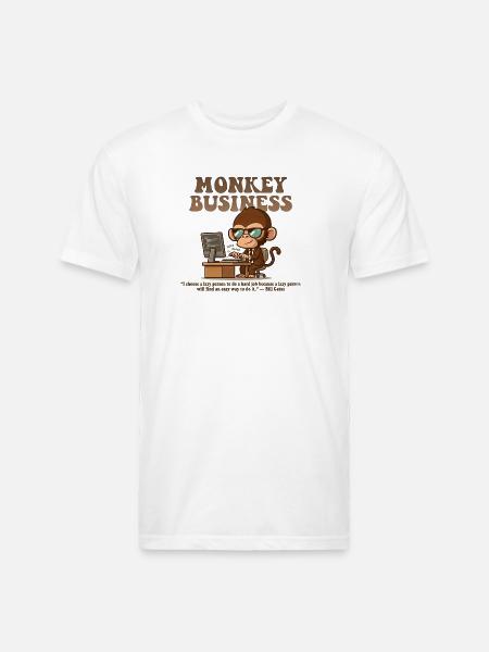 Monkey Business Aesthetic with Quote - Unisex Poly/Cotton T-Shirt - white