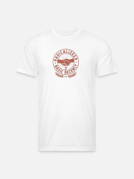 Radicalized Basic Decency Emblem - Unisex Poly/Cotton T-Shirt - white